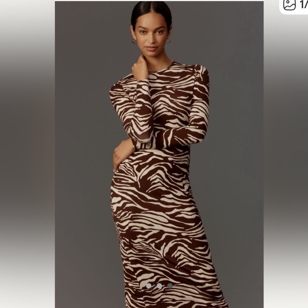 NWT Reformation Tommie Maxi Dress in Stampede Zebra Print Medium